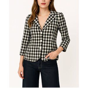 Botondi Milano Checkered Linen Blazer Jacket